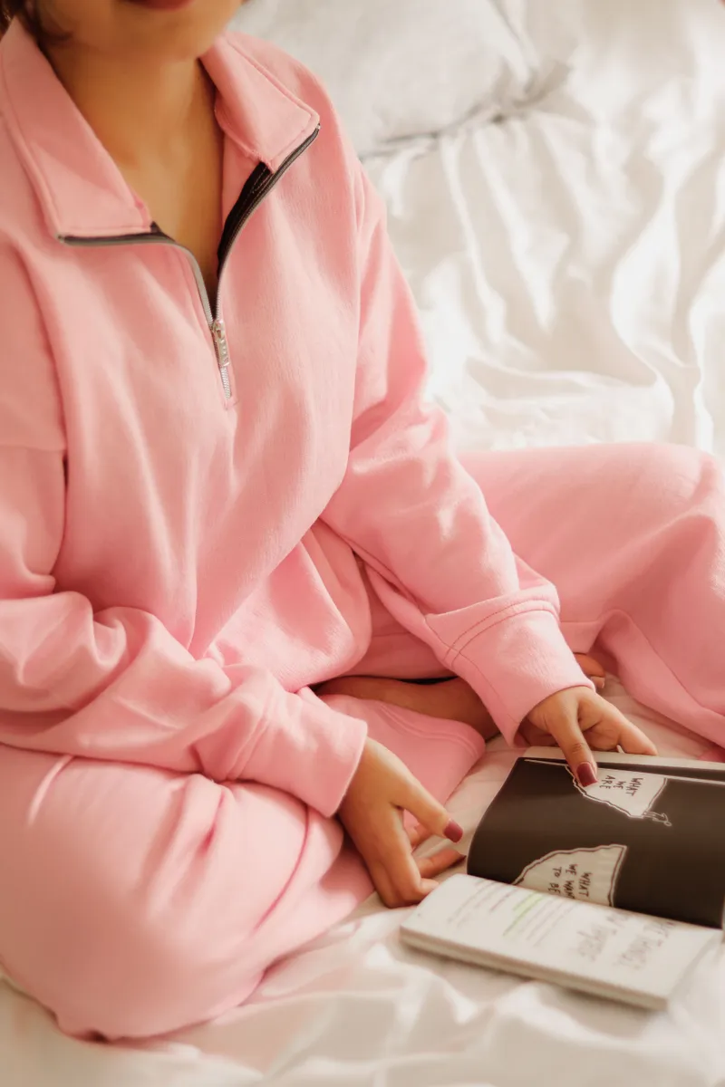Conjunto de pijama rosa aconchegante da Ana's Intimates